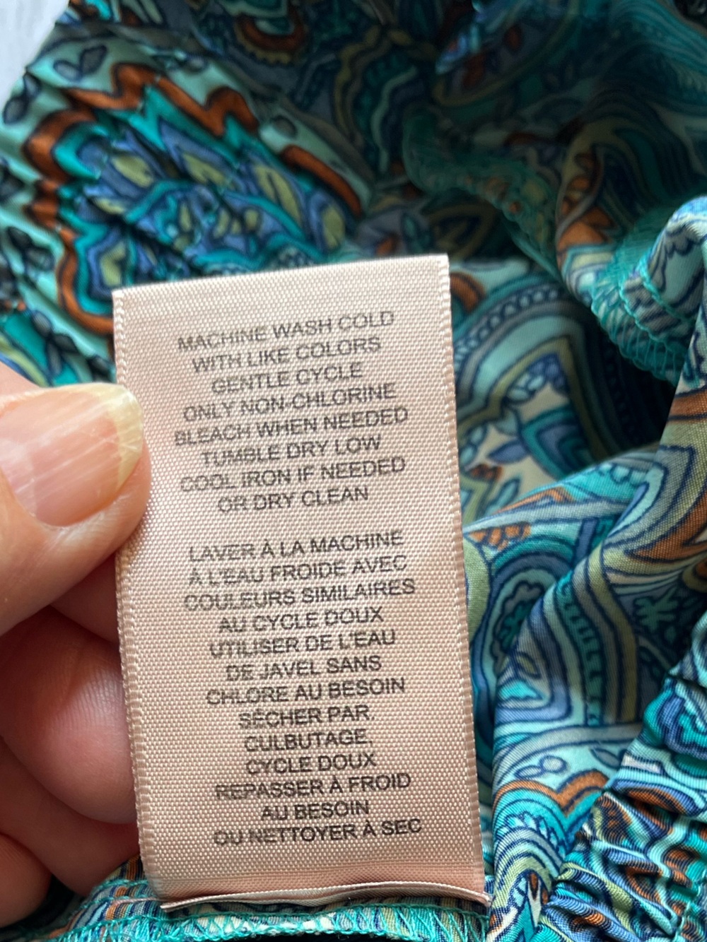 Philosophy Republic teal paisley wide leg pull on palazzo lounge pant.Size small - Picture 10 of 16